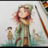 create unique watercolor character illustration