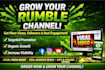 rumble video promotion and rumble channel promotion