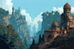 a fantasy landscape design illustrations