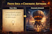 create cinematic fantasy or sci fi artwork for your project