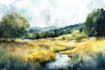 paint landscapes in watercolor