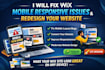 fix wix mobile responsive layout bug issues domain connect website redesign