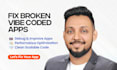 build or fix vibe coded apps using lovable bolt replit base44 low code
