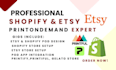 setup shopify and etsy print on demand store with printify printiful gelato