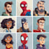 create cartoon characters and superhero
