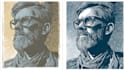 make custom portrait in linocut style