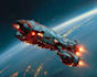create a spaceship, sci fi illustration and sci fi art