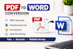 do pdf conversion to word easily and i am good at doing work