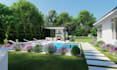 do landscape backyard design, garden, pool, pergola design, landscape architect