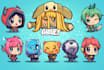 design cute animals emoticon, stickers, character, chibi
