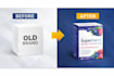 do modern box packaging design with dieline and 3d mockup