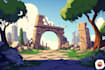 design 2d game concept art background and environment