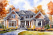 draw house illustration watercolor style
