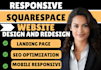 redesign squarespace website design, edit squarespace revamp squarespace update