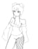 anime style half body drawing, simple rendering