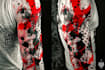 do premium trash polka design , sleeve tattoo