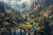 draw fantasy map, landscape design, rpg map dndart