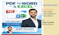 create excel database,data entry,pdf to excel conversion