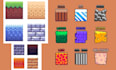 pixel art tileset, sprite sheet, game assets, tilemap, background, 8x8, 16x16