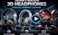design a realistic 3d earbuds modelling, rendering and animation