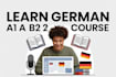 create german a1 a2 b1 b2 course, german lessons for beginners, german language