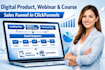 create digital product webinar courses sale funnel landing page on clickfunnel