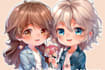 draw cute couple chibi illustration