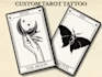design custom tarot tattoo in blackwork style