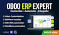 customize odoo erp next modules, develop odoo websites and automate CRM API