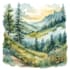 draw a watercolor landscape illustration