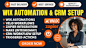 setup wix automations, velo workflows, zapier or make integrations, crm workflow