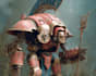 illustrate grimdark warhammer 40k warriors and heroes