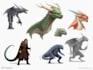 draw concept art for characters, dragons and monsters