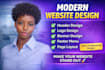 design website header, logo, footer menu, page and banner design