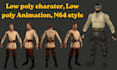 model, animate retro 3d low poly character in ps1, ps2, n64, vtuber, y2k style