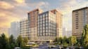 construct 3d residential complex,urban development,sports area,courtyards render