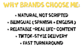 create spanish or english ugc for your brand