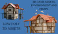 create low poly assets, buildings, props, unity, unreal asset pack, weapons, ue