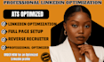 optimize linkedin profile and create a professional page setup