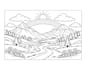 create printable landscape coloring pages and line art