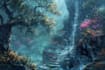 create stunning fantasy background and scenery illustration