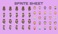 create 8bit 16bit pixel art character, animation and spritesheet