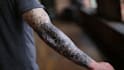 create sleeve tattoo design in geometric style