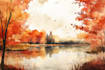 draw a watercolor landscape illustration