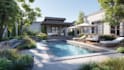 design backyard landscape, pool, patio, garden