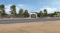 remodel warehouse complex design,render logistics hub, site plan, 3d aerial view