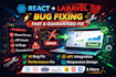 do react and laravel bug fixing, frontend customization and API fixes