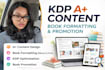create aplus content for your kdp book, promote and format your book