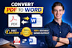 convert PDF to word, epub, mobi, file conversion, book formatting, editable file