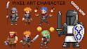 do 8bit 16bit pixel art character, sprite sheet animation, game assets